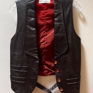 Vintage from the  1980s- Bloomingdales Brown Leather Vest